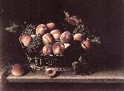 Louise Moillon Basket with Peaches and Grapes oil on canvas